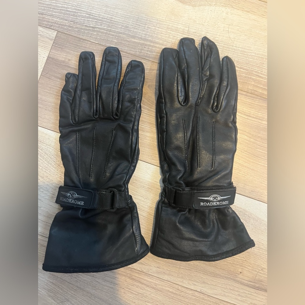 Roadkrome motorcycle gloves in genuine leather. Small-medium